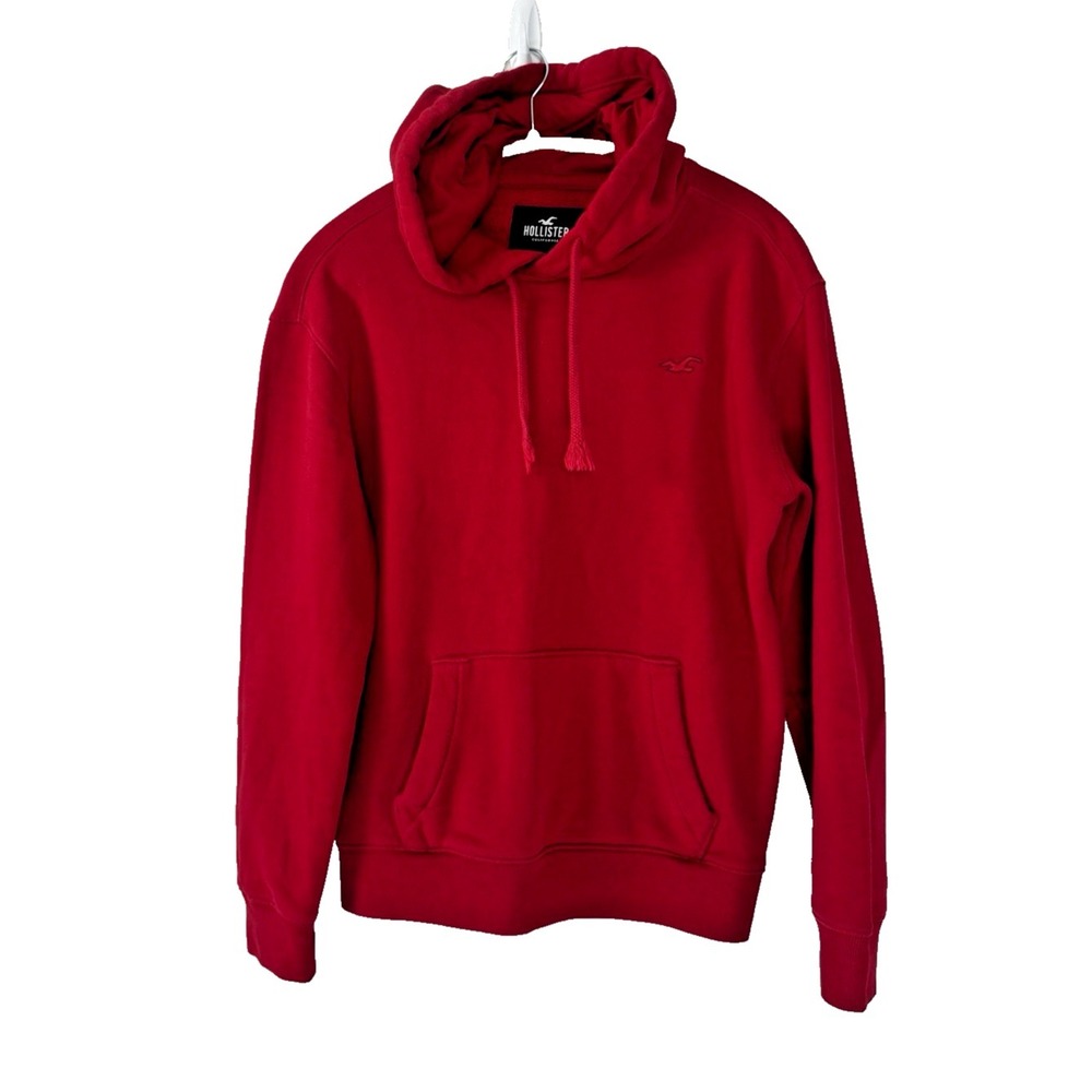 Hollister Red XS Hoodie Sweatshirt Bird School Essential Cotton Blend Cozy Layer